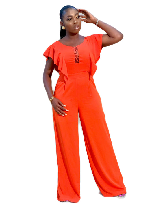 Free Lady Jumpsuit - Orange - Tou Trendyz